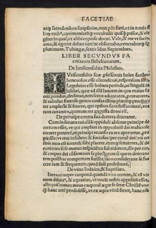 Liber Secundus Facetiarum Bebelianarum.