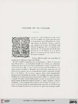 5. Pér. 11.1925: Poussin et le paysage