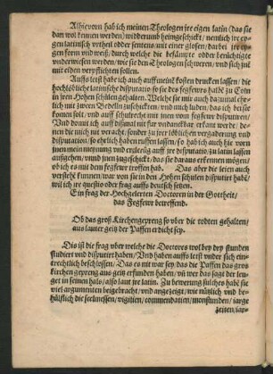 Ein frag der Hochgelerten Doctoren in der Gottheit/ das Fegfewr betreffend.