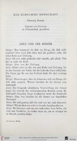 Die schlimme Botschaft - Zwanzig Szenen