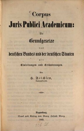 Das allgemeine Staatsrecht und das gemeine deutsche Staats- und Bundesrecht, 1