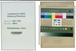 Entnazifizierung Hans Winkelhausen , geb. 30.03.1915 (Lehrer)