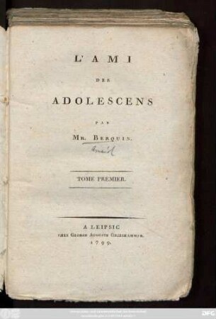T. 1: L'Ami Des Adolescens