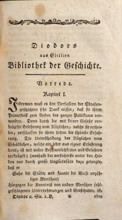 Diodors von Sicilien Bibliothek der Geschichte, Erster Band