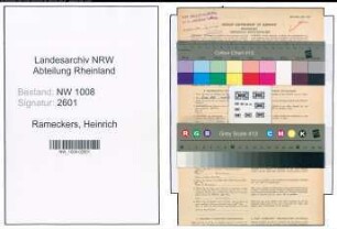 Entnazifizierung Heinrich Rameckers , geb. 20.08.1903 (Zigarrenmacher)