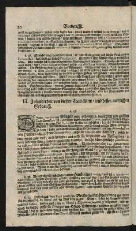 III. Insonderheit von diesem Tractätlein, und dessen nutzlichen Gebrauch