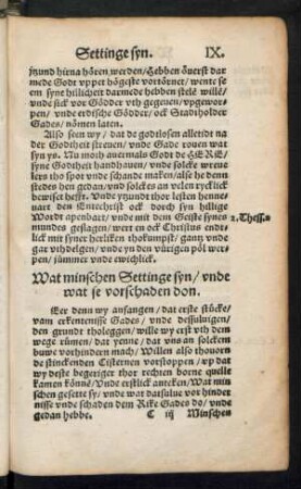 Wat minschen Settinge syn/ unde wat se vorschaden don.