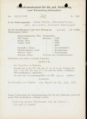 Leuze, Felix
