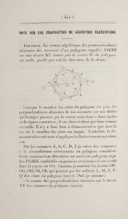 Note sur une proposition de géométrie élémentaire.