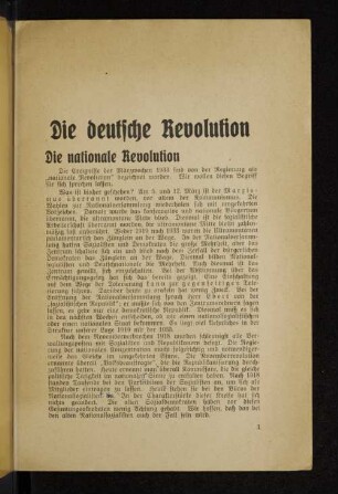 Die nationale Revolution