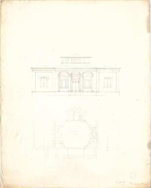 Speeth, Ferdinand; Badehaus - Grundriss, Ansicht