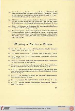 Messing, Kupfer, Bronze (Nr. 146-192)