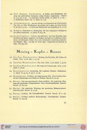 Messing, Kupfer, Bronze (Nr. 146-192)