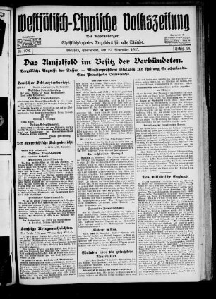 Westfälisch-Lippische Volkszeitung : der Ravensberger : christlich-soziales Tageblatt für alle Stände