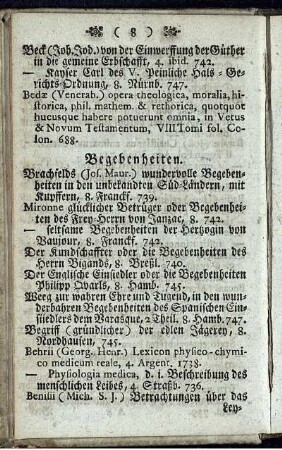 Begebenheiten.