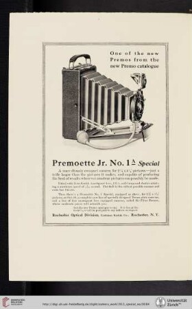 Rochester Optical Division, Eastman Kodak Co. [Premoette Jr. No. 1A Special Camera]