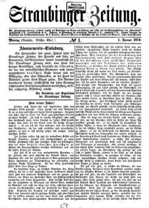 Straubinger Zeitung. 1872,1/6, 1872,1/6