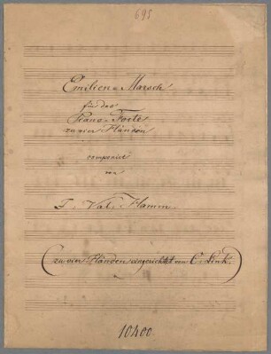 Emilien-Marsch, arrangiert, pf 4hands - BSB Mus.Schott.Ha 11036-2