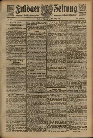 Erste Ausgabe vom Mittwoch, den 10. März 1909.