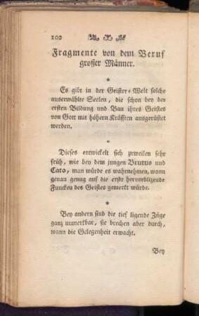 Fragmente von dem Beruf großer Männer