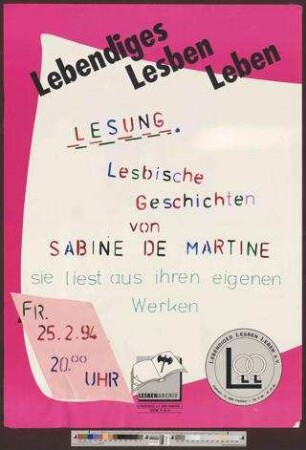 Lesung. : Lesbische Geschichten von Sabine de Martine