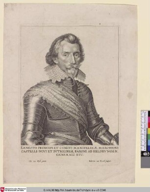 Ernesto Principi Mansfeldiae [Porträt des Soldaten Ernst von Mansfeld; Ernest, Duke of Mansfield; Portret van Peter Ernst (II), graaf van Mansfeld]