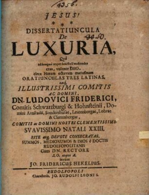 Dissertatiuncula de luxuria