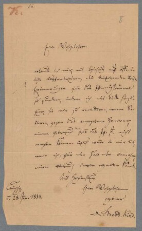 Julius Klinkhardt (1810-1881) Brief von Julius Klinkhardt an Unbekannt - BSB Neue Autogr. Klinkhardt, Julius