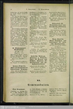 XI. Armenanstalten