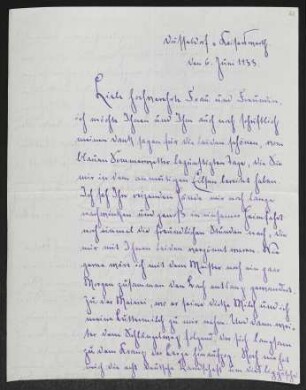 Brief von Herbert Eulenberg an Margarete Hauptmann