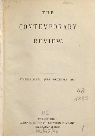 Contemporary review. 48. 1885