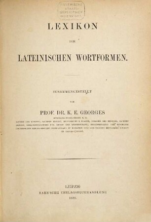 Lexikon der lateinischen Wortformen