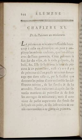 Chapitre XI. De la Peinture en miniature