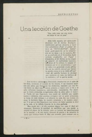 Una lección de Goethe