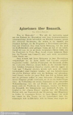 Aphorismen über Romantik