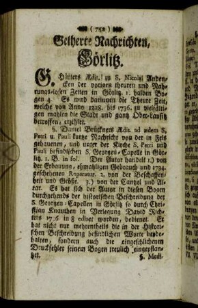 Gelherte Nachrichten, Görlitz. - Budißin.