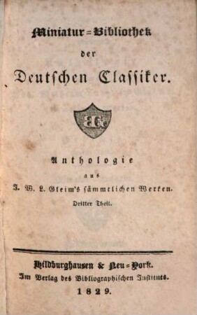 Anthologie aus J. W. L. Gleim's sämmtlichen Werken, Dritter Theil. Gedichte ; 2