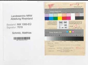 Entnazifizierung Matthias Schmitz, geb. 18.09.1888 (Polizeibeamter)