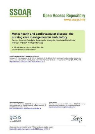 Men's health and cardiovascular disease: the nursing care management in ambulatory