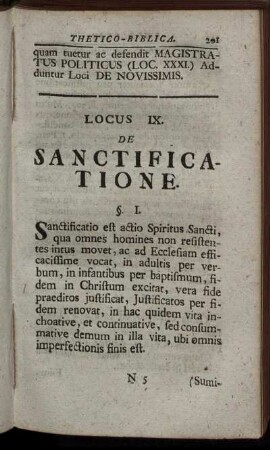 Locus IX. De Sanctificatione. - Locus XI. De Evangelio.