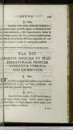 Cap. XIX. Partus Difficilis Et Praeternaturalis, Propter Funiculum Umbilicalem Excidentem