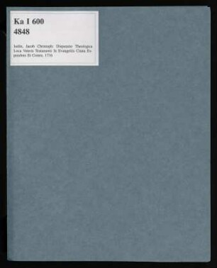 Disputatio Theologica Loca Veteris Testamenti In Evangeliis Citata Expendens Et Contra Judæorum Strophas Et Cavillos Defendens