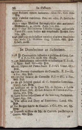 In Duodecimo et Sedecimo.