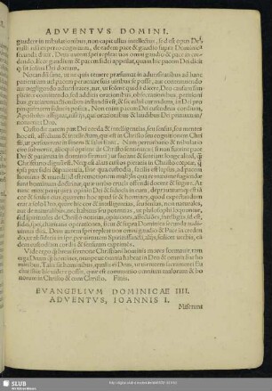 Evangelium Dominicae IIII. Adventus, Ioannis I.