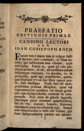 Praefatio Editionis Primae.
