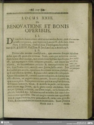 Locus XXIII. De Renovatione Et Bonis Operibus