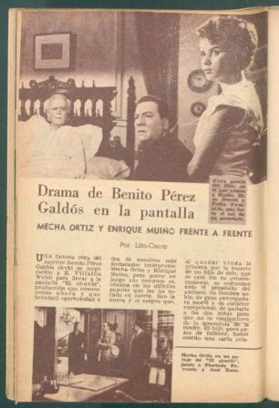 Drama de Benito Pérez Galdós en la pantalla : Mecha Ortiz y Enrique Muiño frente a frente