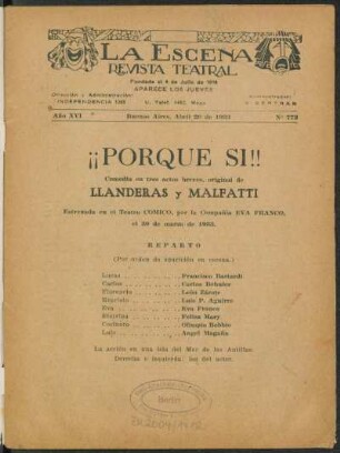 ¡¡Porque sí!! : comedia en tres actos breves