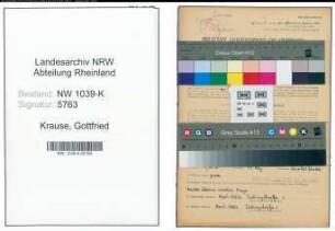 Entnazifizierung Gottfried Krause , geb. 08.11.1899 (Gaertner)
