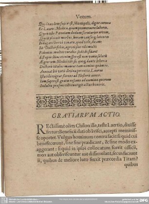 Gratiarum Actio.